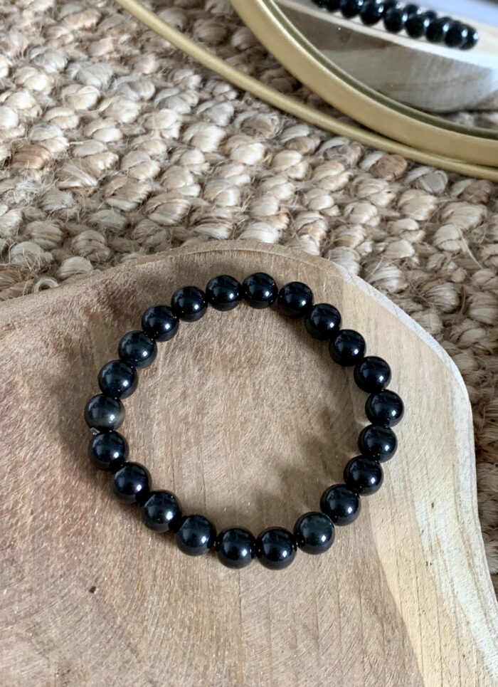 BRACELET EN PERLES OBSIDIENNE OEIL CELESTE – Image 5